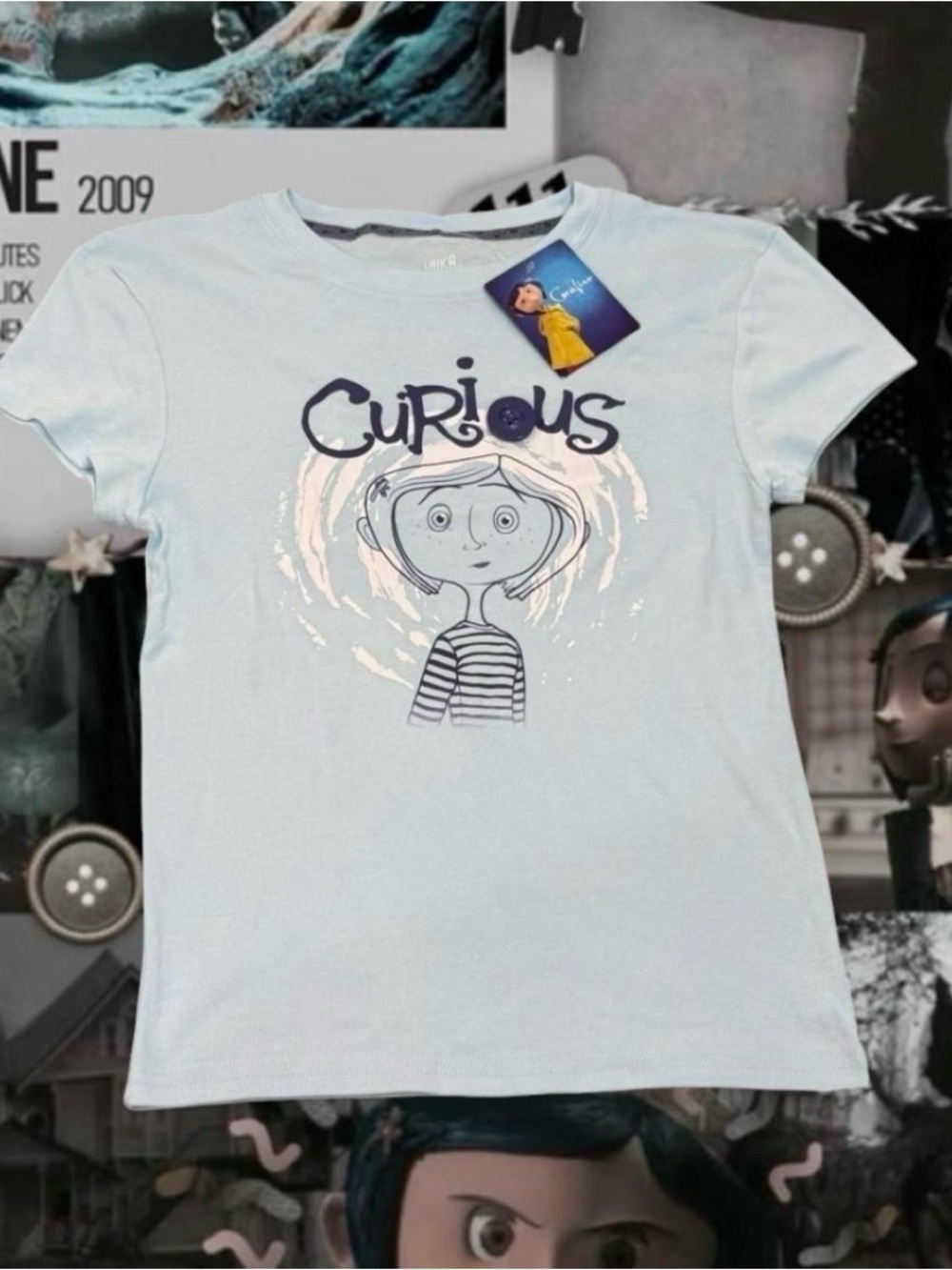 Women’s 'Curious' Graphic Tee - Light Blue